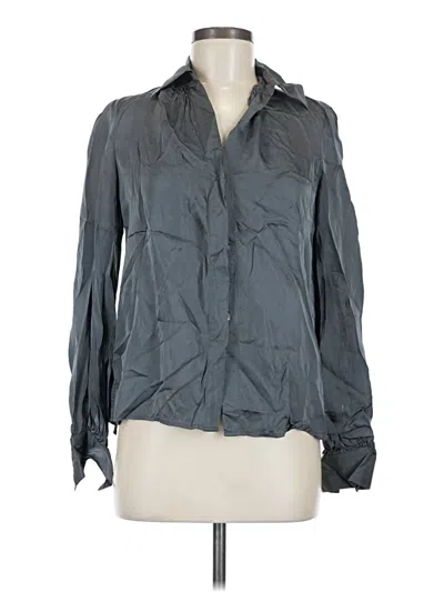 Pre-owned Theory Long Sleeve Blouse In Gray
