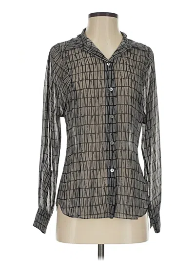 Pre-owned Theory Long Sleeve Blouse In Gray