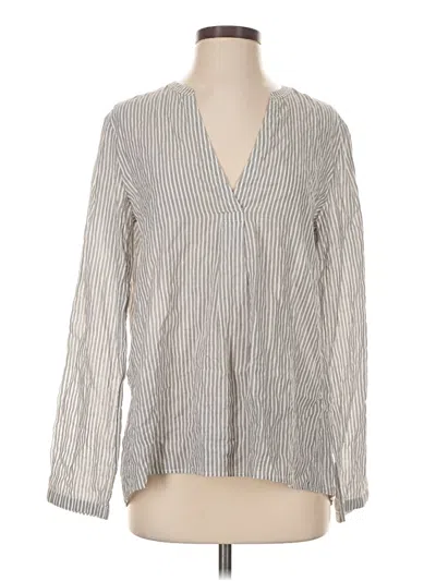 Pre-owned Theory Long Sleeve Blouse In Gray