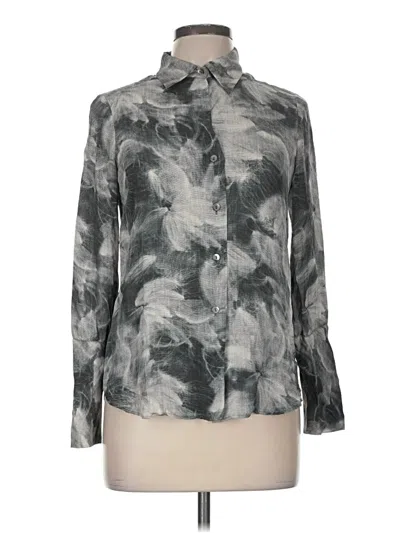 Pre-owned Theory Long Sleeve Blouse In Gray