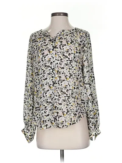Pre-owned Theory Long Sleeve Blouse In Ivory