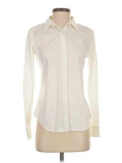 Pre-owned Theory Long Sleeve Blouse In Ivory