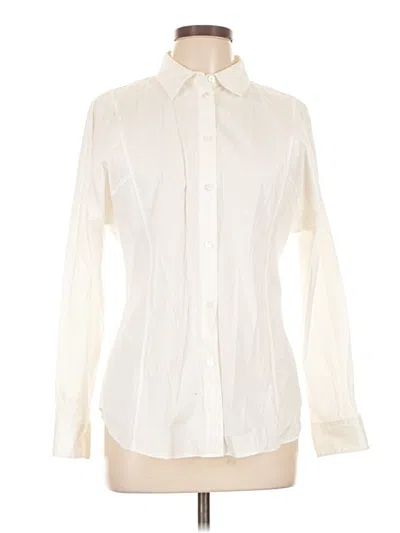 Pre-owned Theory Long Sleeve Blouse In Ivory