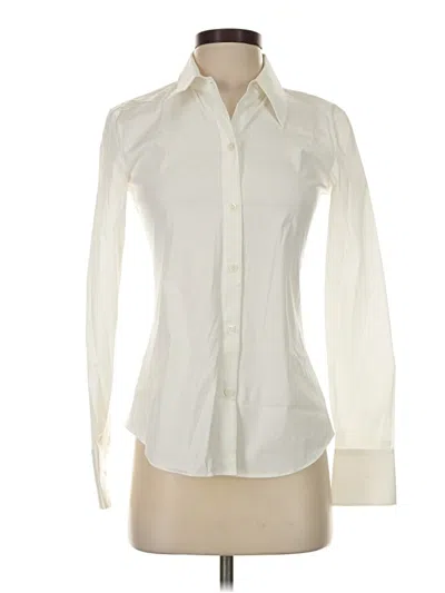 Pre-owned Theory Long Sleeve Blouse In Ivory