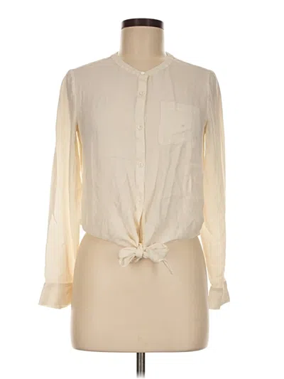 Pre-owned Theory Long Sleeve Blouse In Ivory