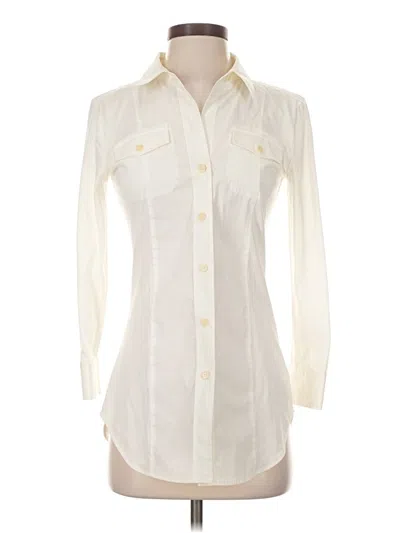 Pre-owned Theory Long Sleeve Blouse In Ivory
