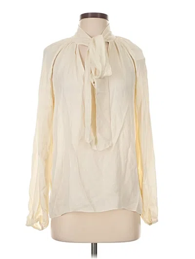 Theory Long Sleeve Blouse In Ivory