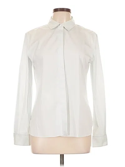 Pre-owned Theory Long Sleeve Blouse In Ivory