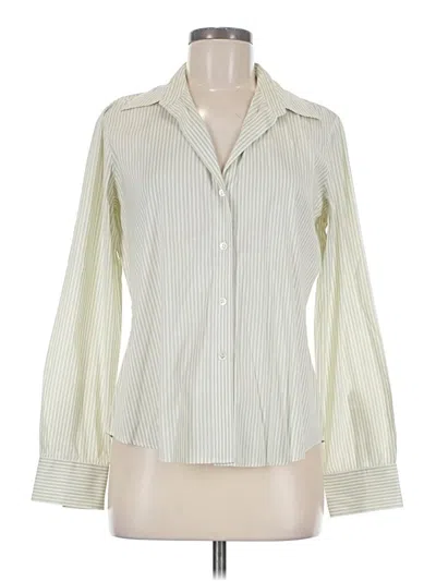 Pre-owned Theory Long Sleeve Blouse In Ivory