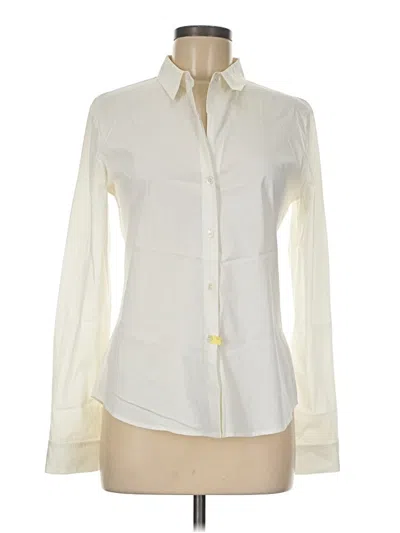 Pre-owned Theory Long Sleeve Blouse In Ivory