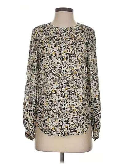 Pre-owned Theory Long Sleeve Blouse In Ivory