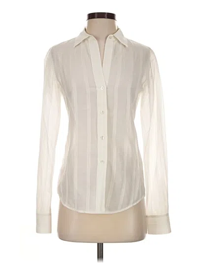Pre-owned Theory Long Sleeve Blouse In Ivory