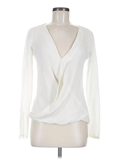 Pre-owned Theory Long Sleeve Blouse In Ivory