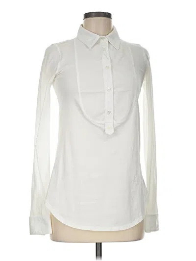 Pre-owned Theory Long Sleeve Blouse In Ivory