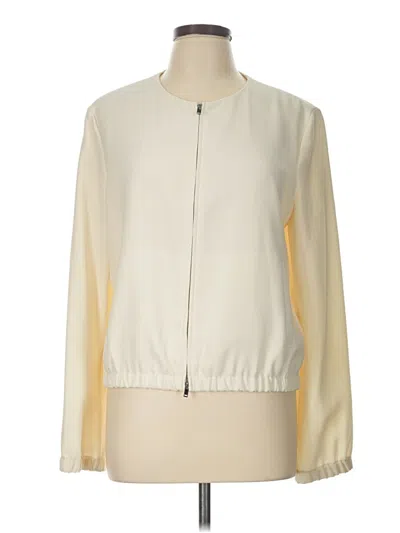 Pre-owned Theory Long Sleeve Blouse In Ivory