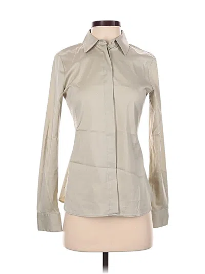 Pre-owned Theory Long Sleeve Blouse In Ivory
