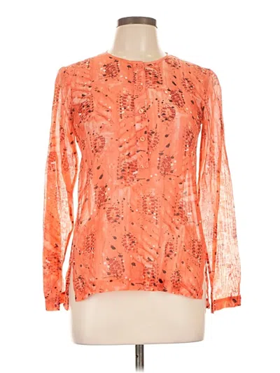 Pre-owned Theory Long Sleeve Blouse In Orange