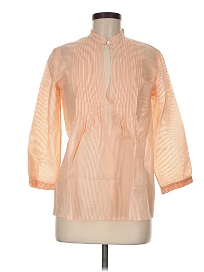 Pre-owned Theory Long Sleeve Blouse In Orange