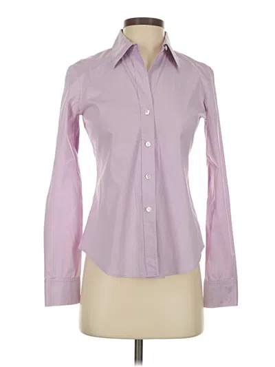 Pre-owned Theory Long Sleeve Blouse In Purple