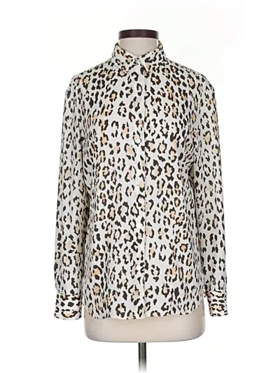 Pre-owned Theory Long Sleeve Blouse In Silver