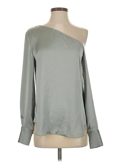 Pre-owned Theory Long Sleeve Blouse In Silver