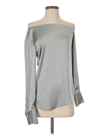 Pre-owned Theory Long Sleeve Blouse In Silver