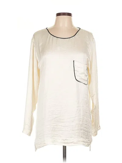 Pre-owned Theory Long Sleeve Blouse In White