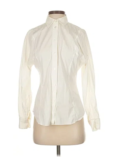 Pre-owned Theory Long Sleeve Blouse In White