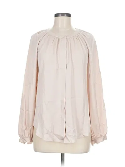Pre-owned Theory Long Sleeve Blouse In White