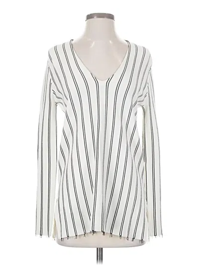 Pre-owned Theory Long Sleeve Blouse In White
