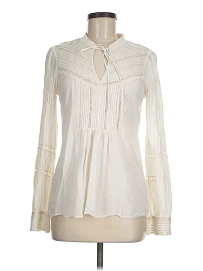Pre-owned Theory Long Sleeve Blouse In White