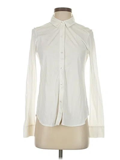 Pre-owned Theory Long Sleeve Blouse In White