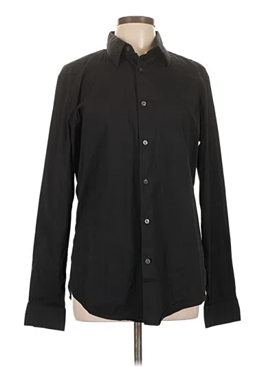Pre-owned Theory Long Sleeve Button Down Shirt In Black