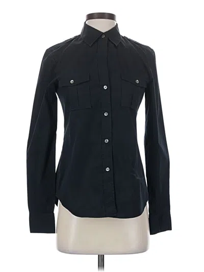 Pre-owned Theory Long Sleeve Button Down Shirt In Black