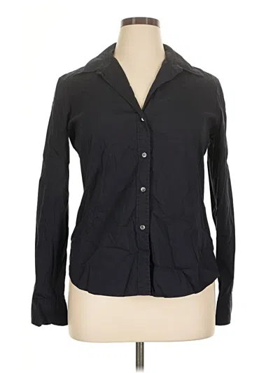 Pre-owned Theory Long Sleeve Button Down Shirt In Black