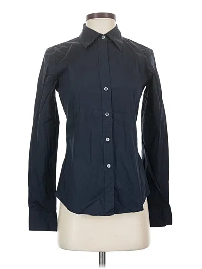 Pre-owned Theory Long Sleeve Button Down Shirt In Black