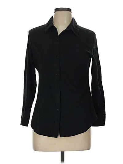 Pre-owned Theory Long Sleeve Button Down Shirt In Black