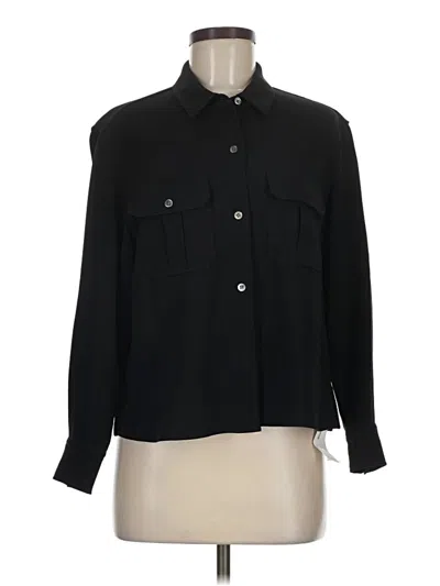 Pre-owned Theory Long Sleeve Button Down Shirt In Black
