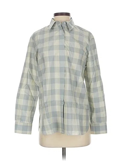 Pre-owned Theory Long Sleeve Button Down Shirt In Blue