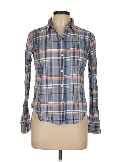 Pre-owned Theory Long Sleeve Button Down Shirt In Blue