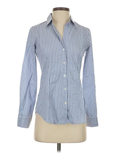 Pre-owned Theory Long Sleeve Button Down Shirt In Blue