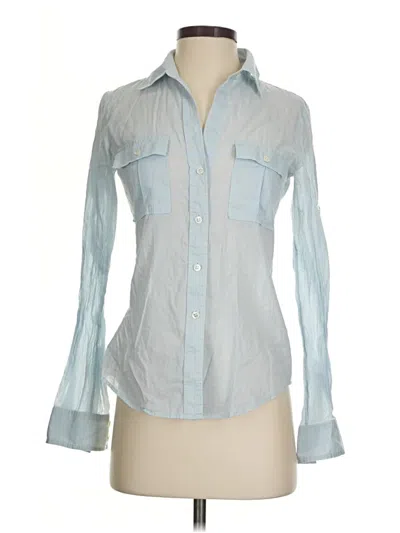 Pre-owned Theory Long Sleeve Button Down Shirt In Blue