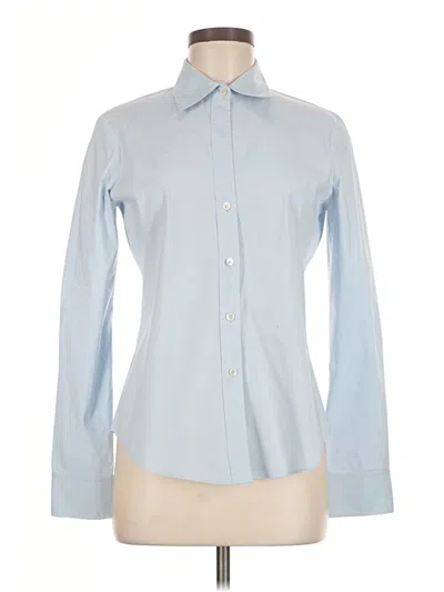Pre-owned Theory Long Sleeve Button Down Shirt In Blue