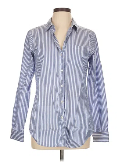 Pre-owned Theory Long Sleeve Button Down Shirt In Blue