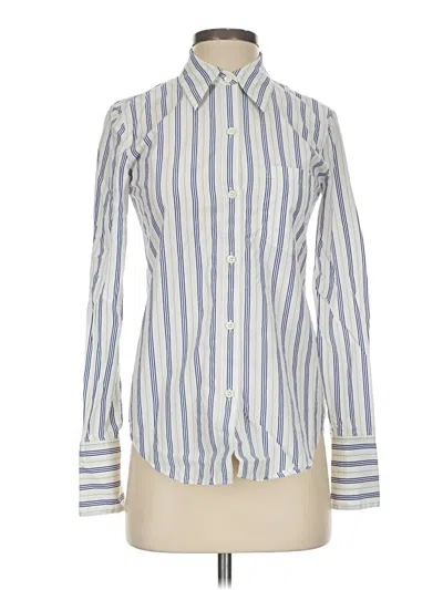 Pre-owned Theory Long Sleeve Button Down Shirt In Blue