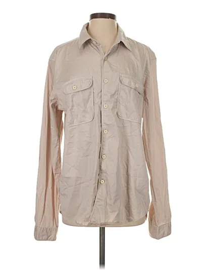 Pre-owned Theory Long Sleeve Button Down Shirt In Brown