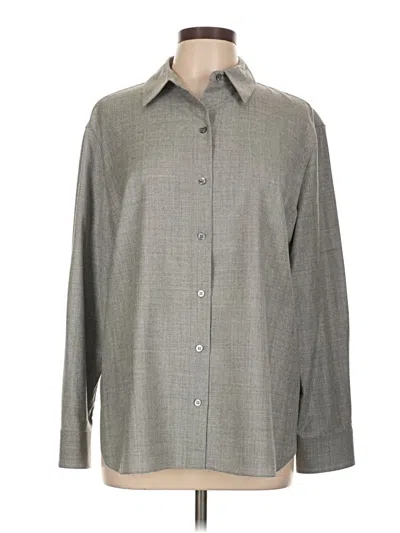 Pre-owned Theory Long Sleeve Button Down Shirt In Gray