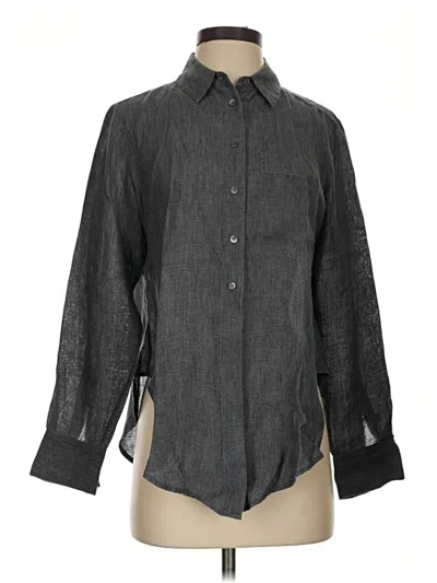 Pre-owned Theory Long Sleeve Button Down Shirt In Gray
