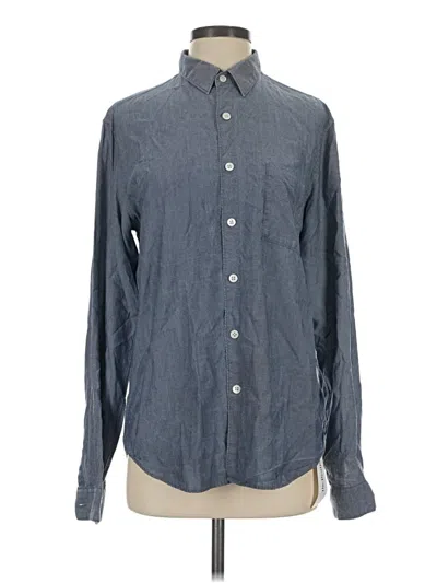 Pre-owned Theory Long Sleeve Button Down Shirt In Gray