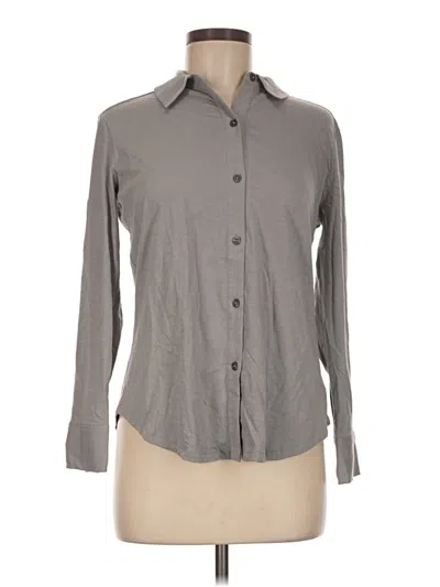 Pre-owned Theory Long Sleeve Button Down Shirt In Gray